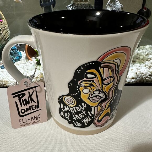 Pink Lomein Eli and Ana Mug "Embrace All That Is You" Cup 17 oz New - Picture 2 of 4